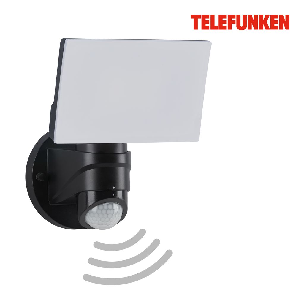LED Außenleuchte Bewegungsmelder IP44 16W schwarz Kunststoff Telefunken 6