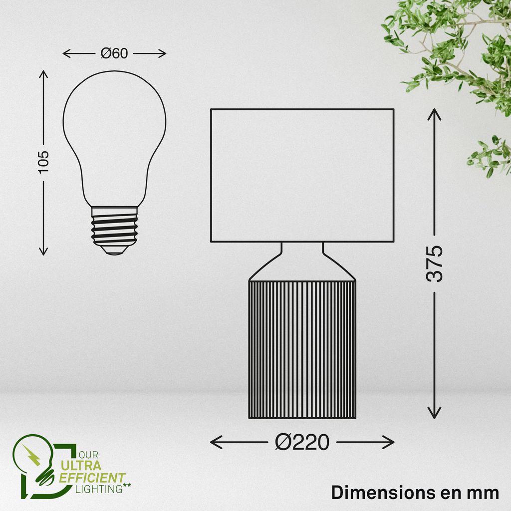 Ino 2er Set Tischlampe mit 2x Leuchtmitteln - Warmweiß, EEK A, Keramikfuß, Kabelschalter, Weiß