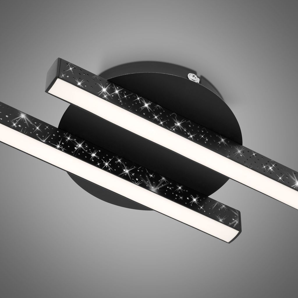 LED Deckenleuchte, 60 cm, 10,5 W, 1400 lm, Schwarz