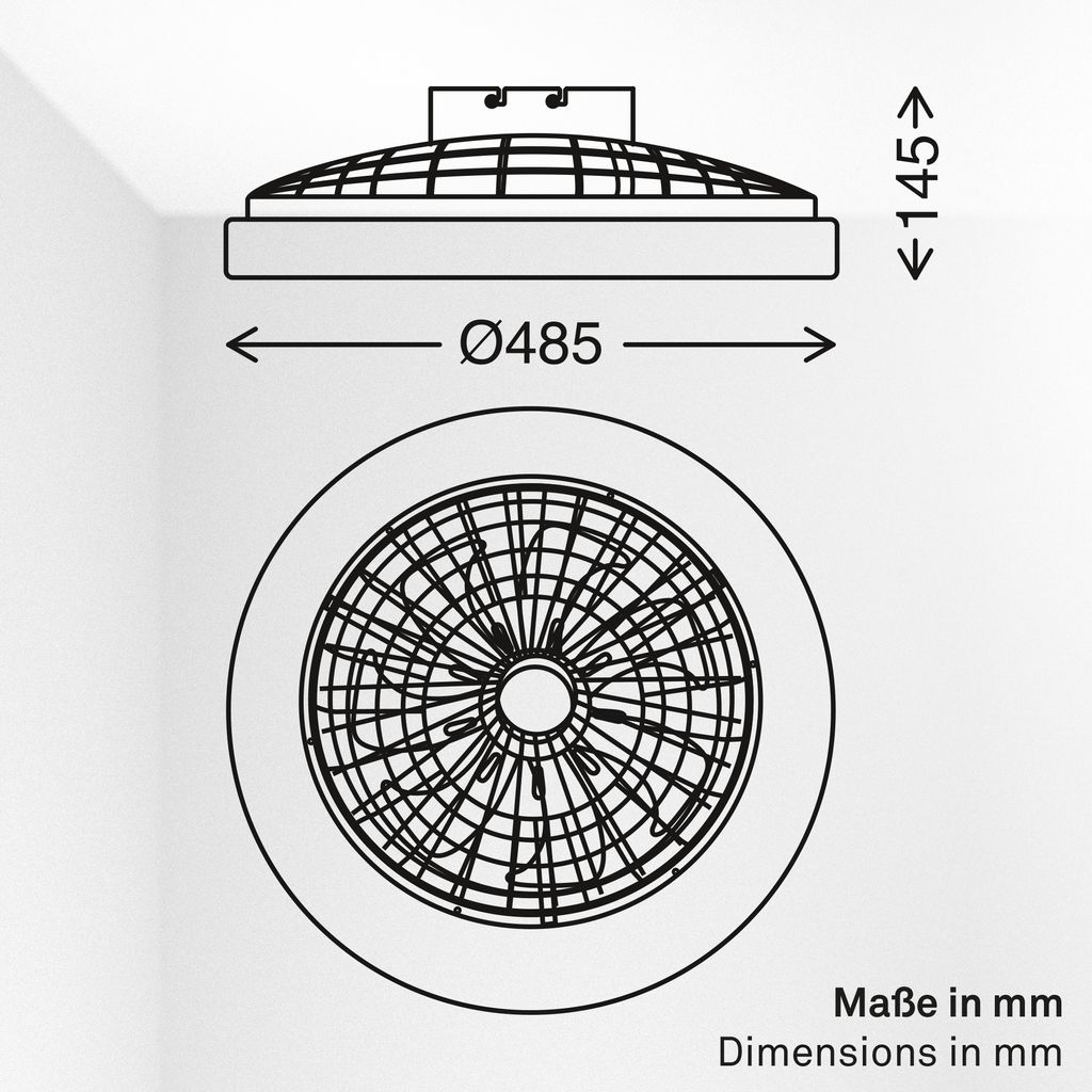 LED Ceiling Fan Light, CCT 3000–6500K, Remote, 5 Speeds, Timer, White