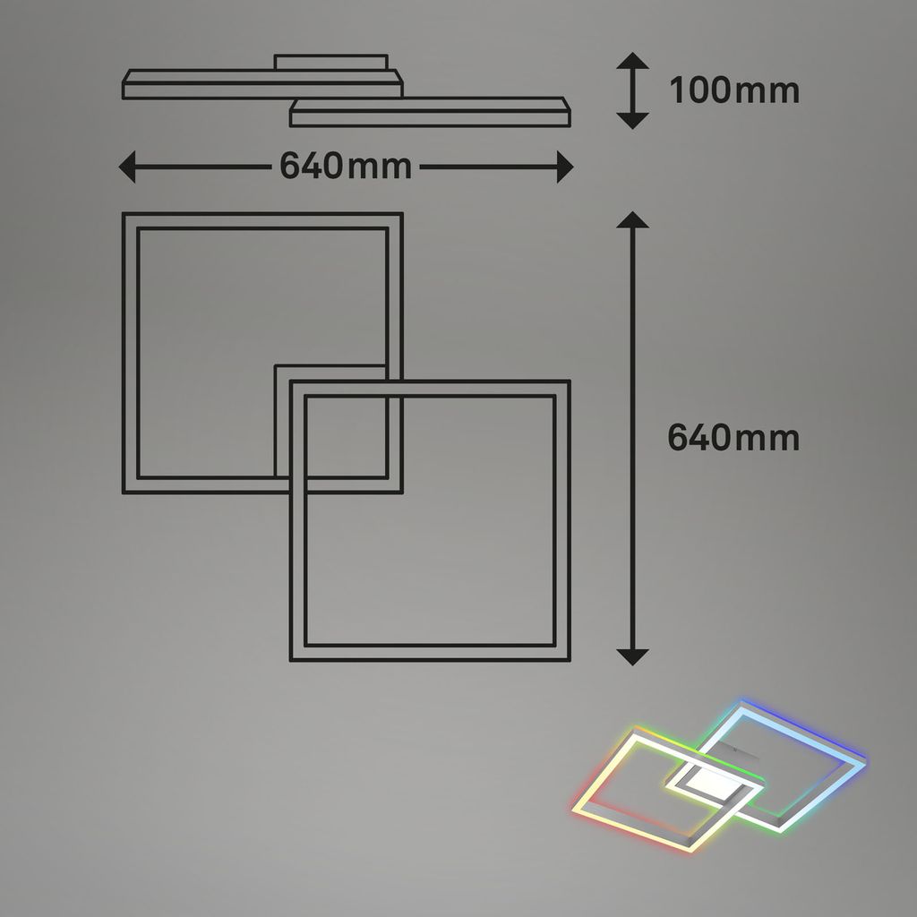 RGB CCT LED Deckenleuchte, 59,7 cm, LED-Platine, 44 W, 4400 lm, aluminiumfarbig