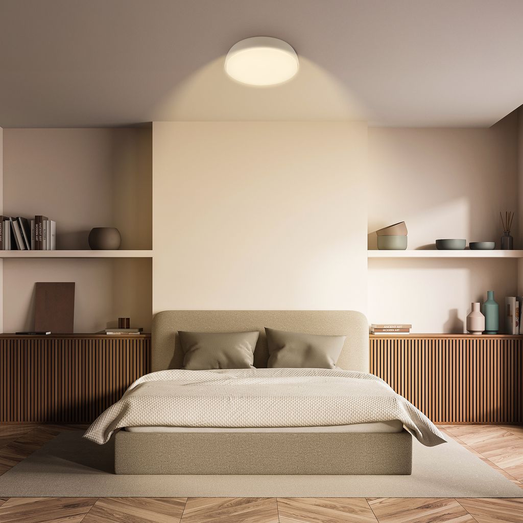 Nikan Deckenleuchte Ø28,5 cm - 12W, 1200lm, LED, 3000K Warmweiß, Beige