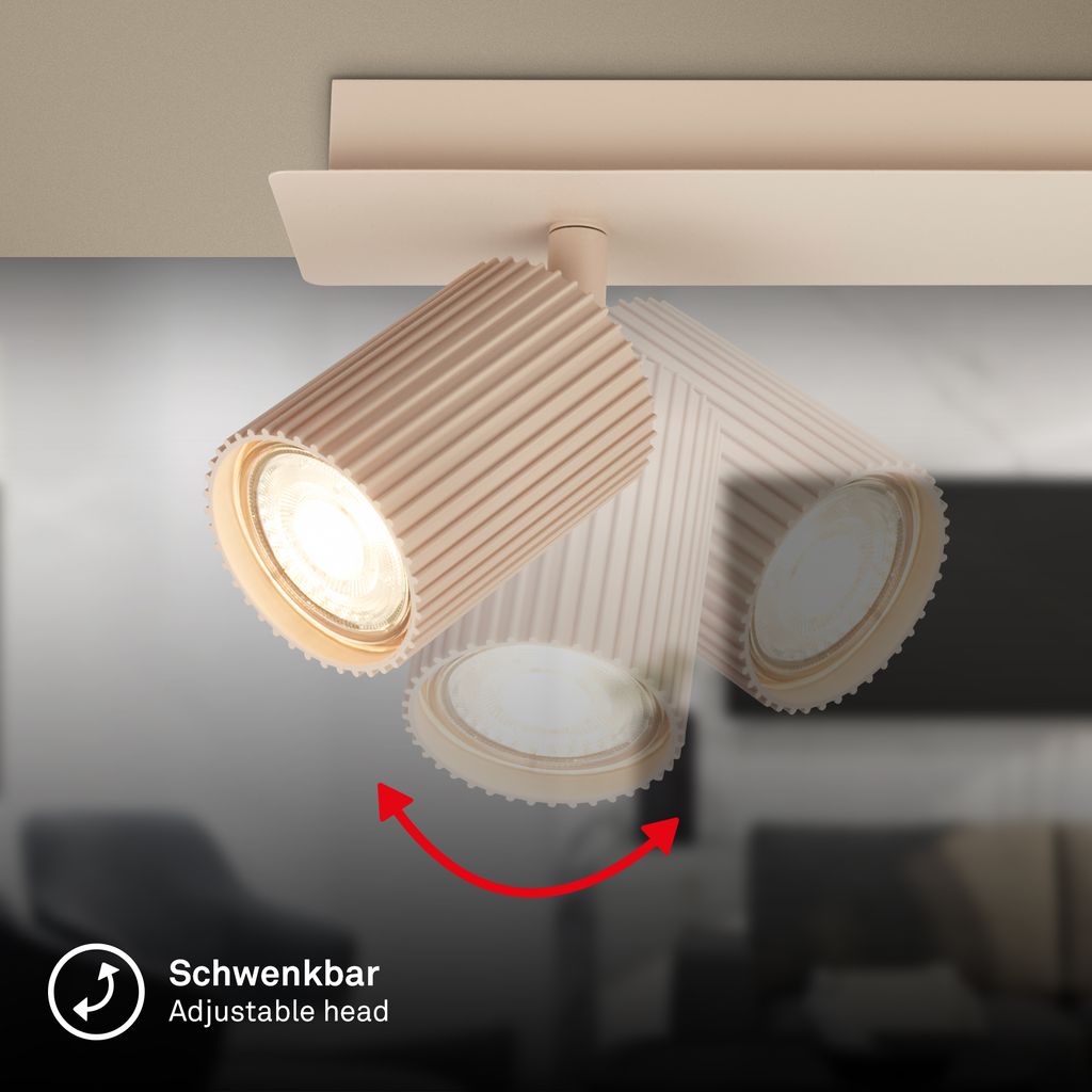Ida Deckenstrahler 32 cm - GU10 Fassung, max. 9W, Schwenkbar, Beige