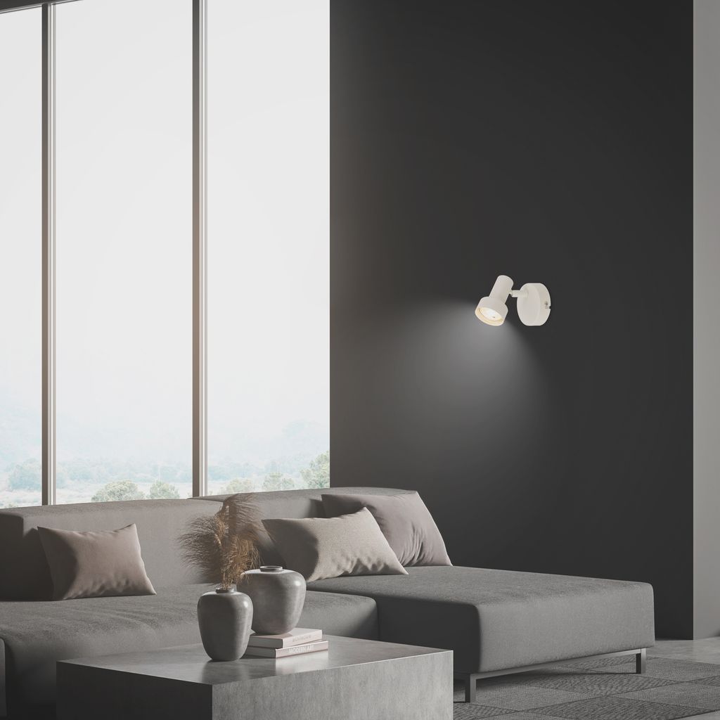 Tapp wall lamp - GU10 socket, max. 9W, adjustable, off-white