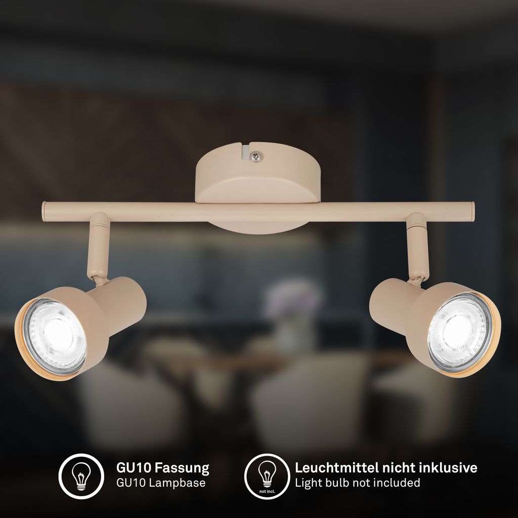 Tapp ceiling spotlight 27 cm - GU10 socket, max. 9W, adjustable, beige