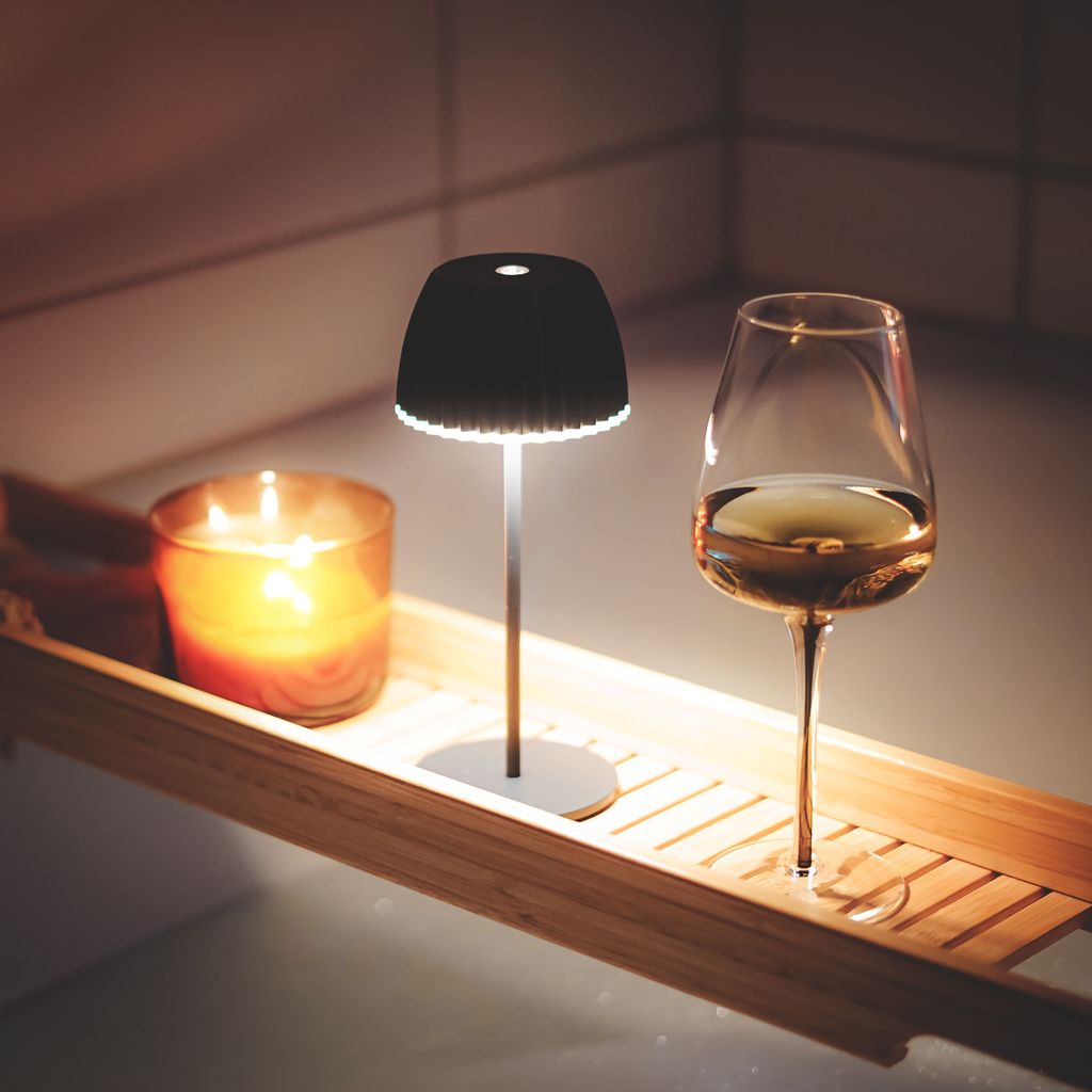 Riffle Mini 2er Set Tischlampe 20 cm - 1,5W, 150lm, Akku, LED, Dimmbar, Touch, German Design Award Winner 2025, Anthrazit