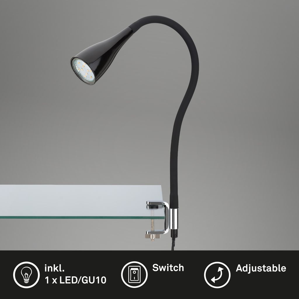 Flexible Klemmleuchte 60 cm 1xGU10 3W 250lm schwarz