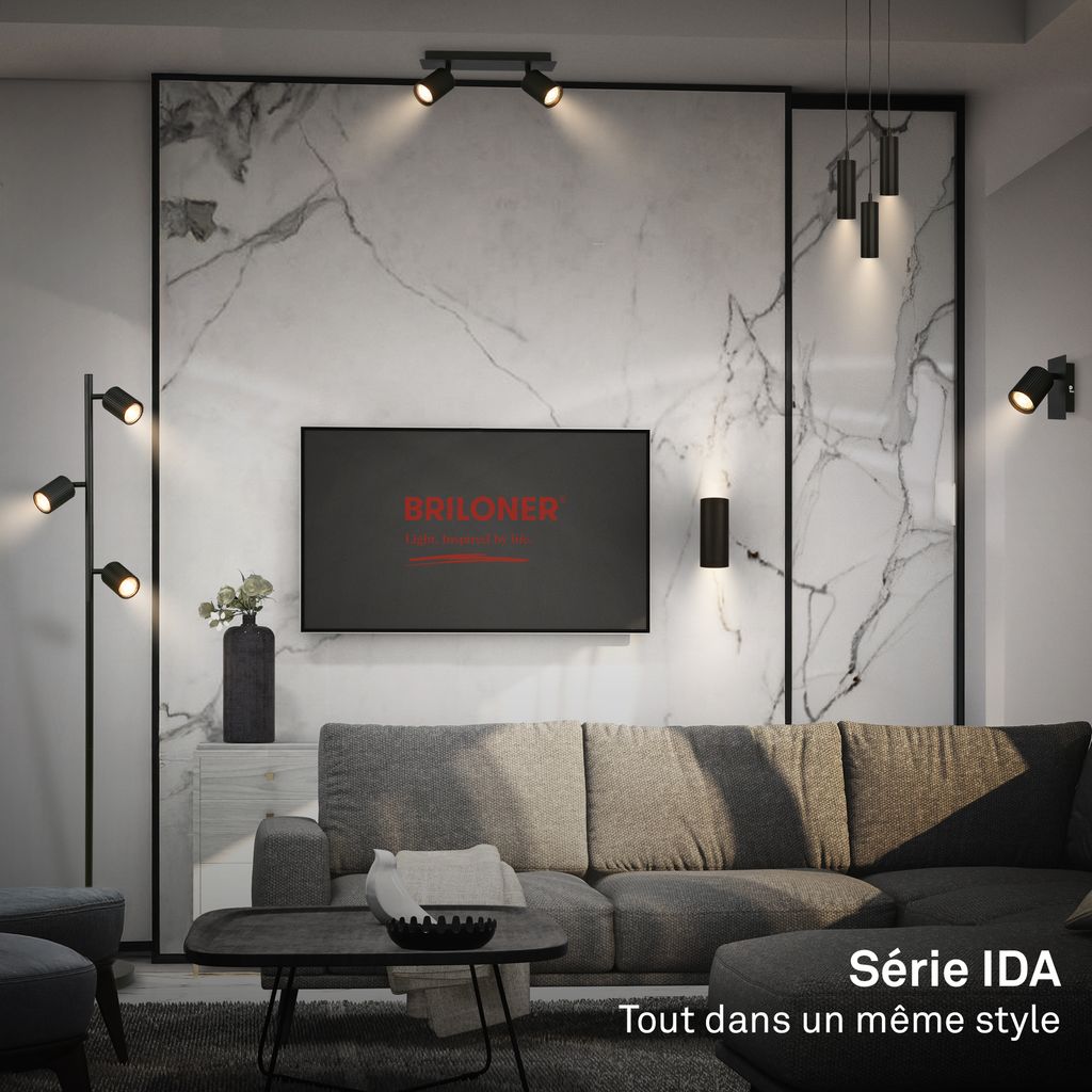 Ida Floor Lamp - Switch, Adjustable, GU10 Socket, max. 9W, Black