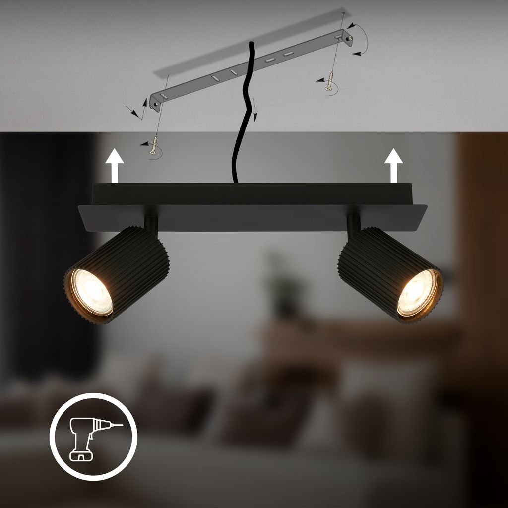 Ida Ceiling Spotlight 32 cm - GU10 Socket, max. 9W, Adjustable, Black