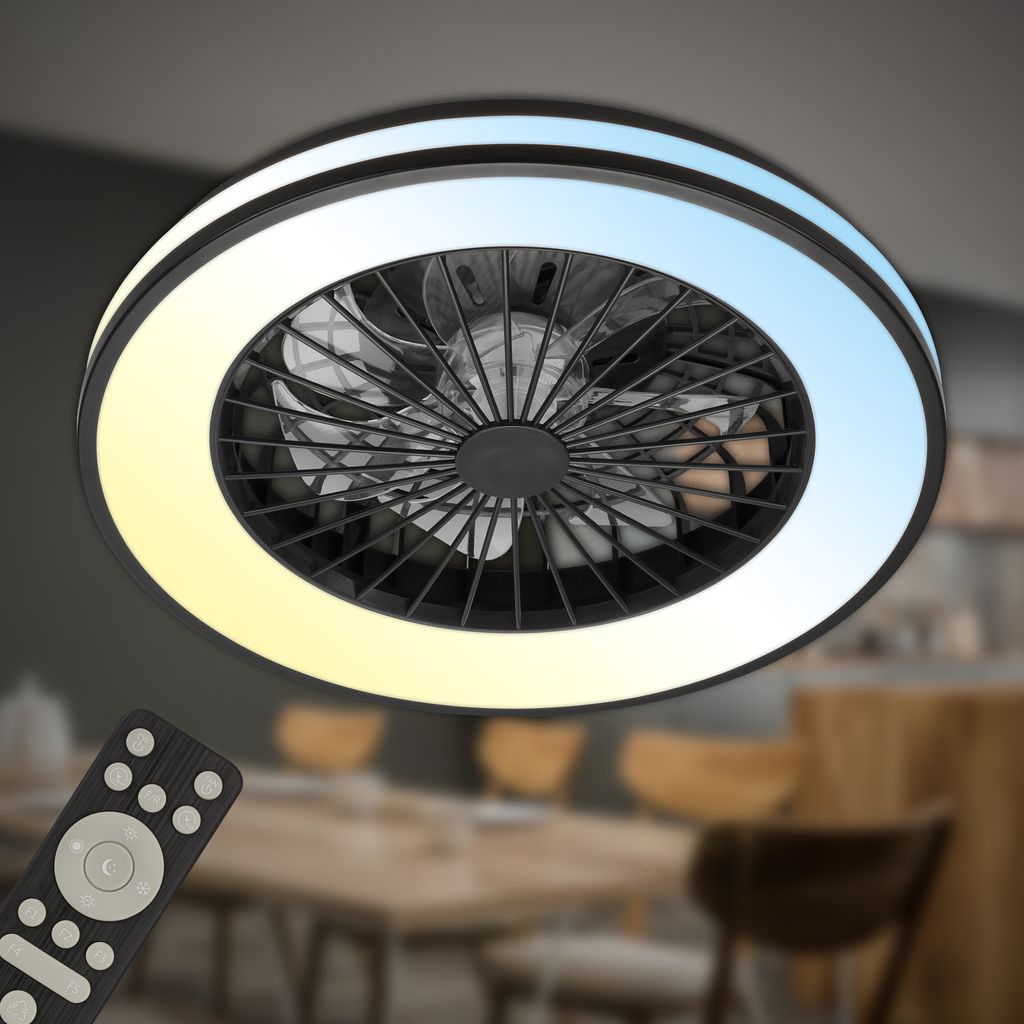 LED Deckenventilator Beleuchtung Deckenlampe Schlafzimmer Fernbedienung Dimmbar 7