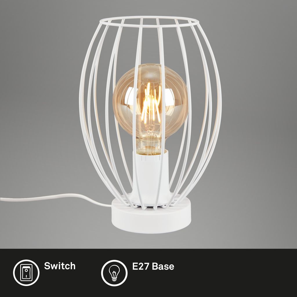 Tischleuchte, 25,6 cm, max. 25 W, Weiß