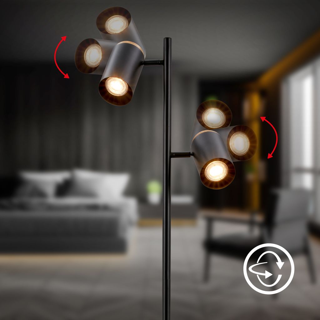 Stehlampe Stehleuchte Standleuchte Leselampe Schwenkbar Wohnzimmer Schalter 2