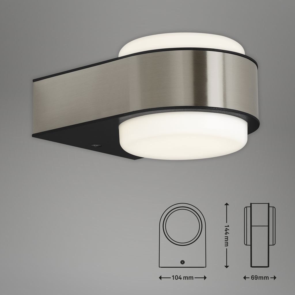 LED Außenleuchte 14,4 cm 6,5W 650lm edelstahl