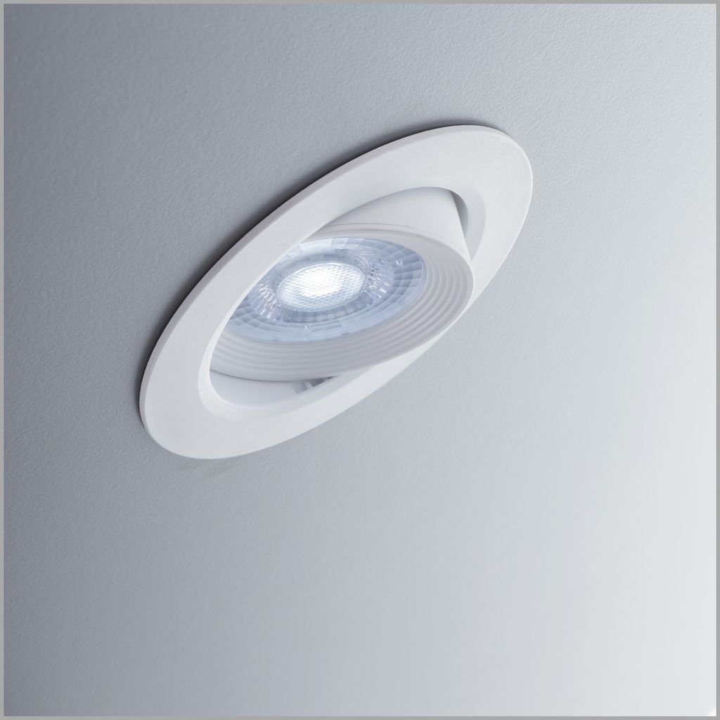 B.K.Licht set of 5 LED Recessed Ceiling Spotlights, built-in 5W LED boards, 350Lm per spot, swiveling & rotatable LED downlights, 230V - No driver needed, warm white light 3000K, IP23
