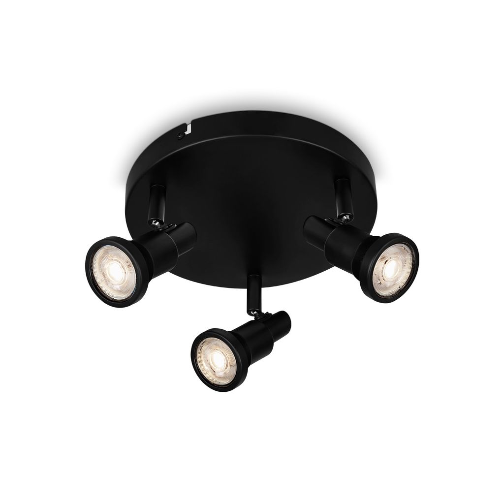 Briloner Leuchten - LED Deckenlampe Badezimmer. verstellbar. LED Deckenleuchte Bad. IP44. warmweiße Lichtfarbe. GU10. Schwarz. 210x106 (DxH) 1