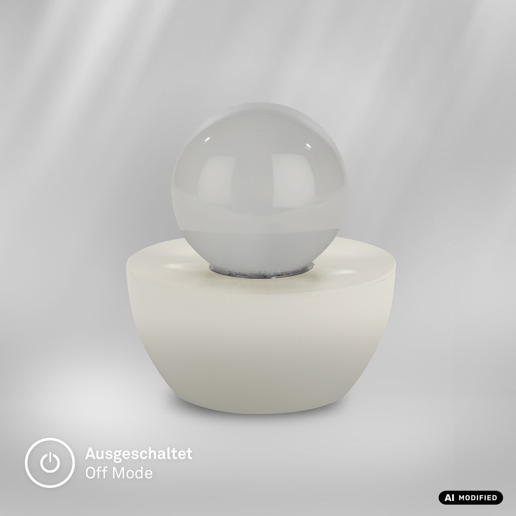 Glitter Tischlampe - 0,6W, RGB, Glitzerkugel, Altweiß