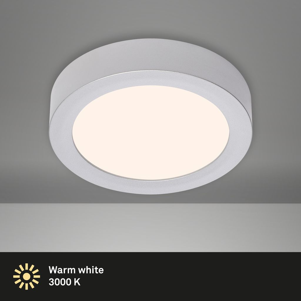 LED Deckenleuchte, Ø 17 cm, 11 W, 3000 K Chrom-Matt