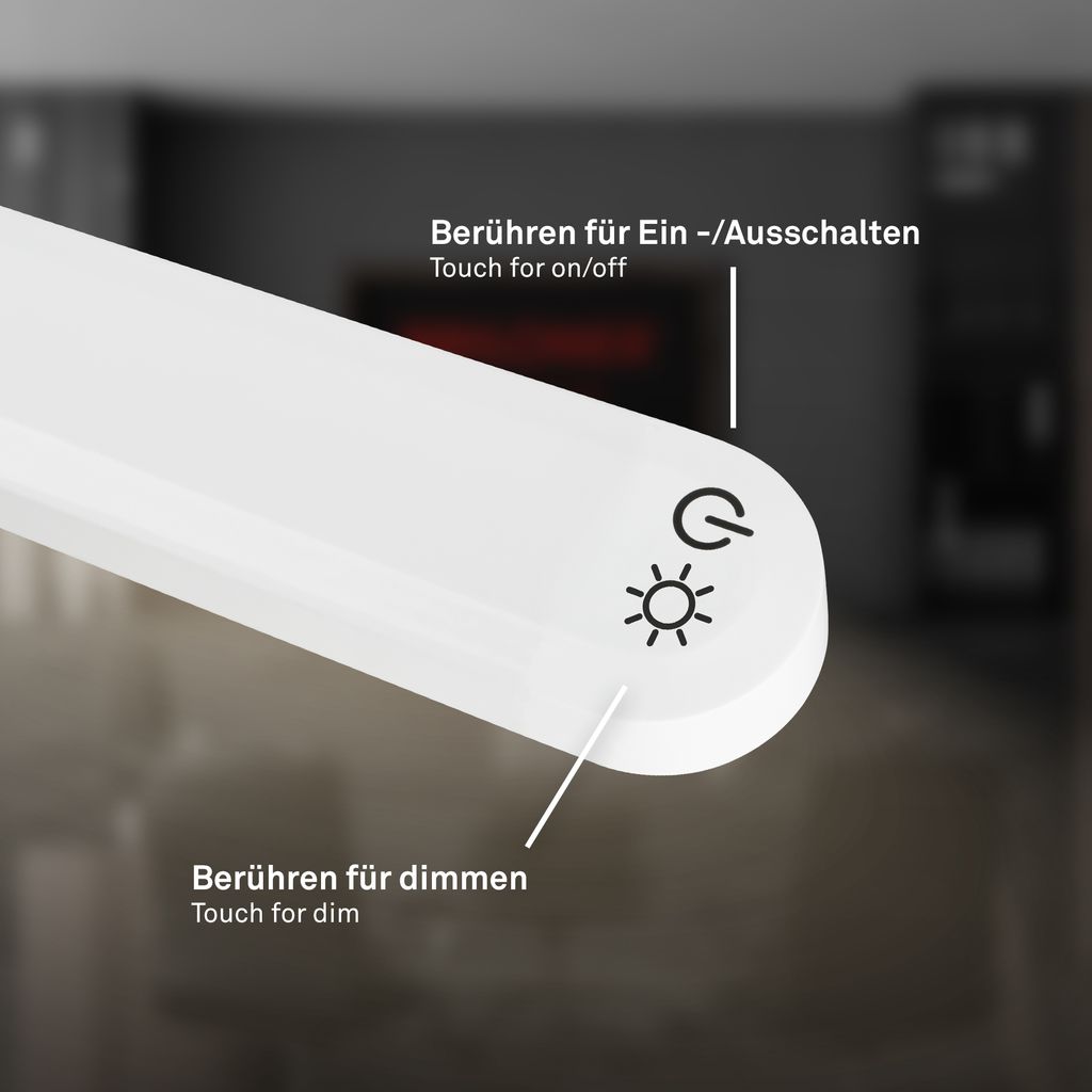 Mura Tischlampe - 6W, 600lm, LED, Dimmbar, Touch, Schwenkbar, Weiß