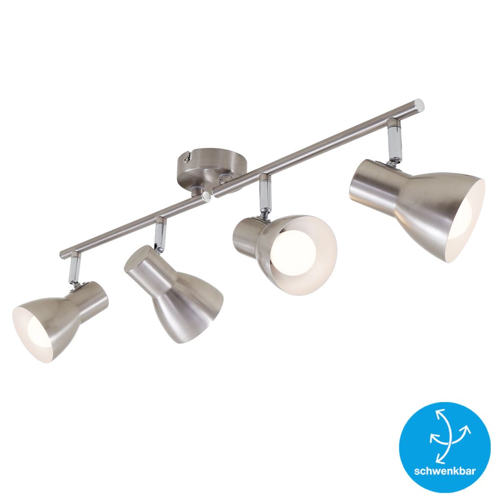 Deckenleuchte Spotleuchte Retro schwenkbar E14 25 W silber Metall Briloner 2