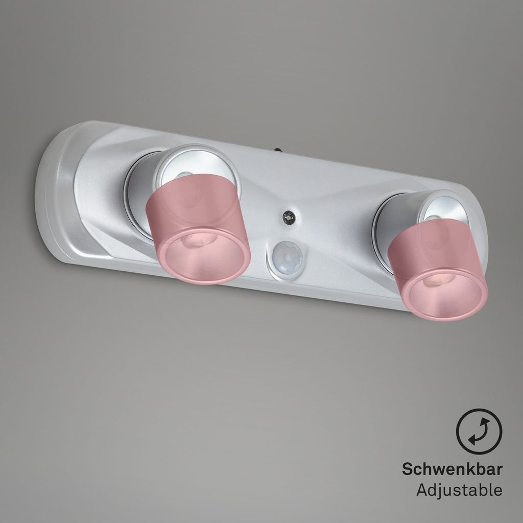 LED Klemmleuchte Steckerleuchte 18,6 cm 2x0,17W 17lm silber