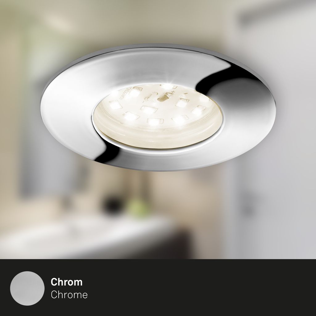 LED Einbauleuchte, Ø 7,5 cm, Chrom