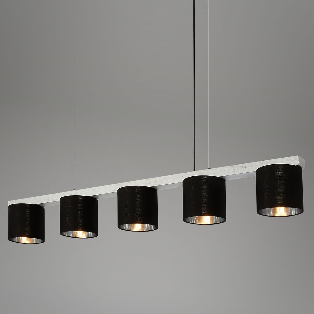 Briloner Leuchten LURI - Pendelleuchten - 4736054 - Höhenverstellbar - Silver-Crafted - Holz - E14 Fassung max. 25 Watt - 5-flammig - 110 x 15 x 136 cm 5