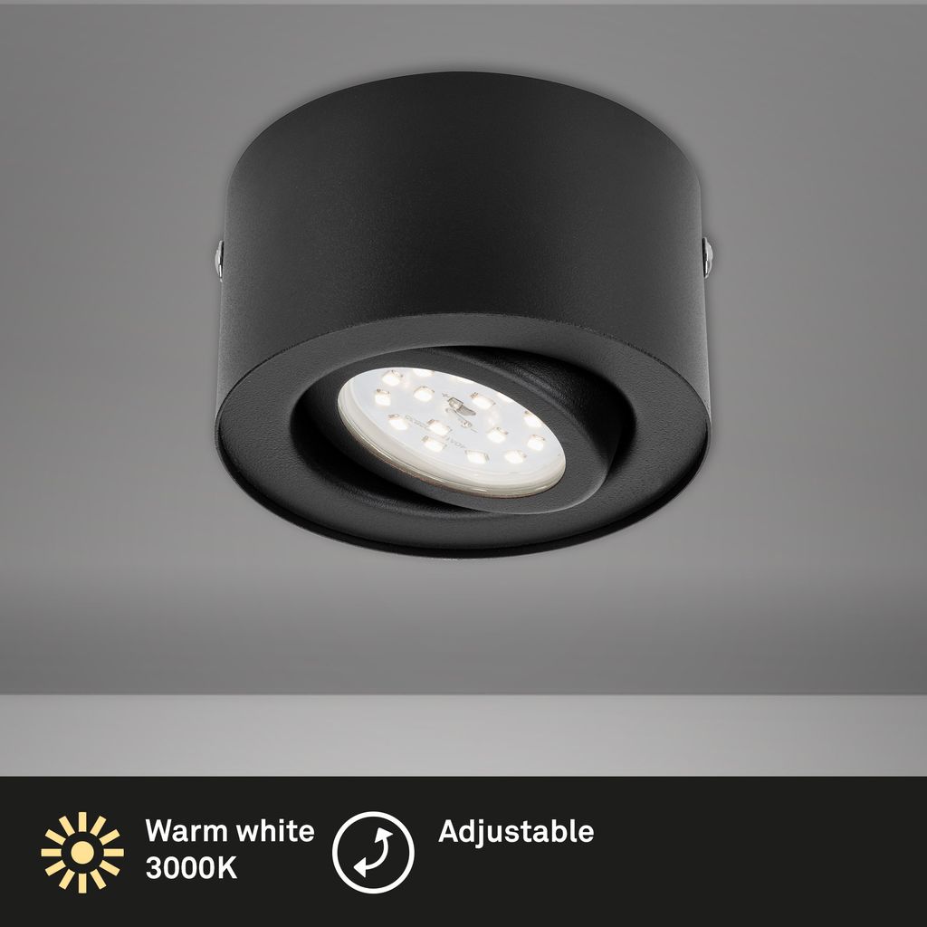 LED Aufbauleuchte Deckenlampe 5 W Reflektor schwenkbar Ø9cm Briloner 1