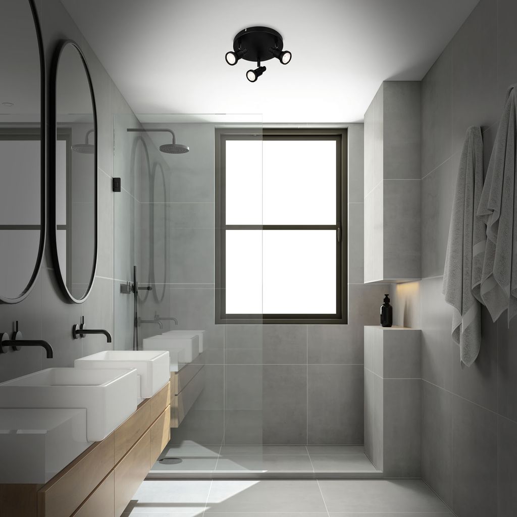 Briloner Leuchten - LED Deckenlampe Badezimmer. verstellbar. LED Deckenleuchte Bad. IP44. warmweiße Lichtfarbe. GU10. Schwarz. 210x106 (DxH) 5