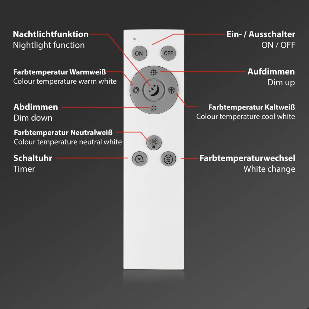 Sternenhimmel CCT LED Deckenleuchte, Ø 33,3 cm, 24 W, 2500 lm, Schwarz