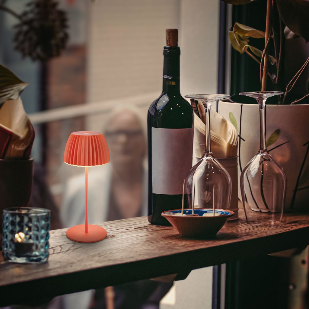 LED Tischlampe Akku LED Tischleuchte Dimmbar Kabellos Touch Aussen/Innen 12