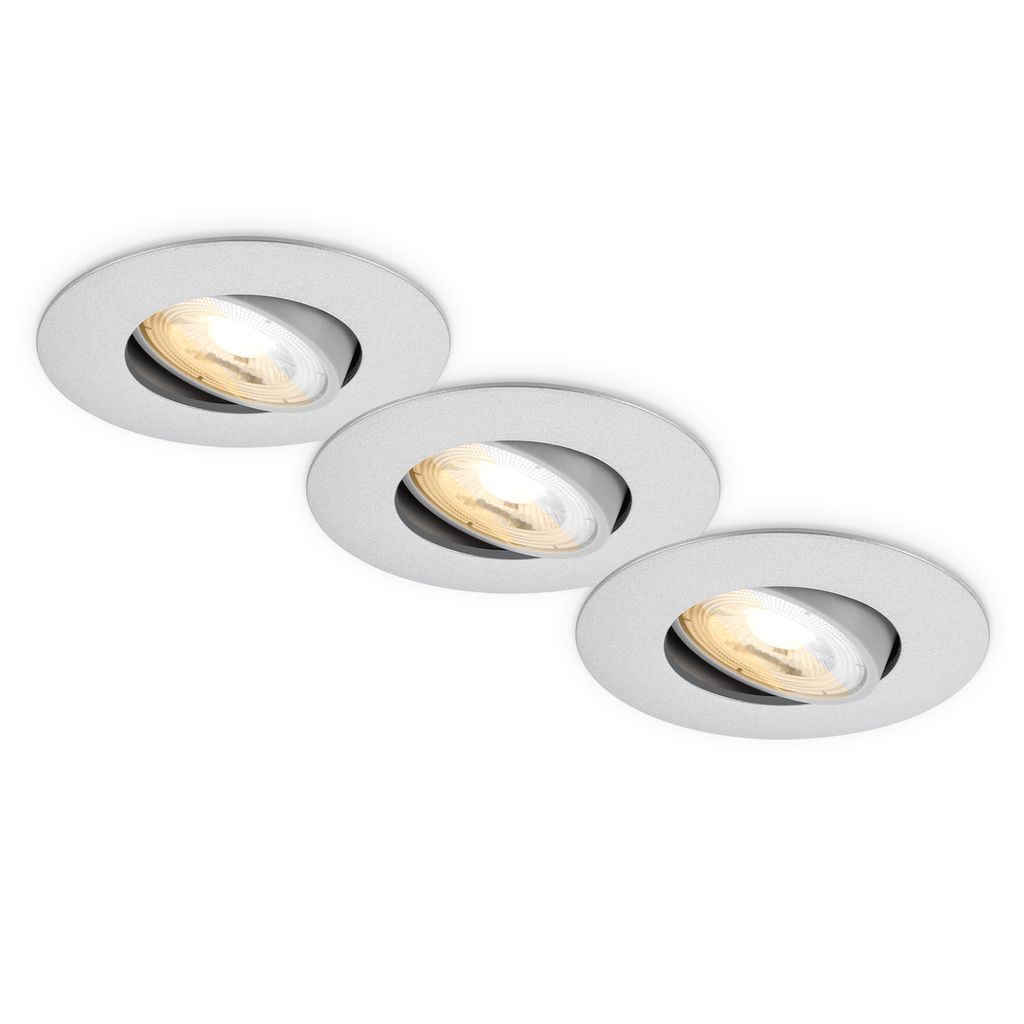 Dimara LED Einbaustrahler 68mm 3er Set - 230V, 4,9W, 460lm, CTS Schalter, Chrom-matt