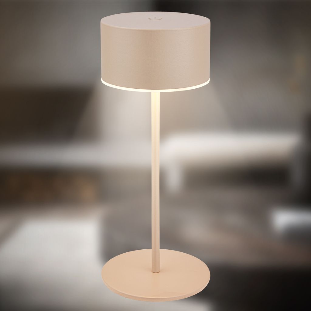 Kira Tischlampe - 2,6W, 150lm, Kabellos, LED, Touch, Dimmbar, Beige