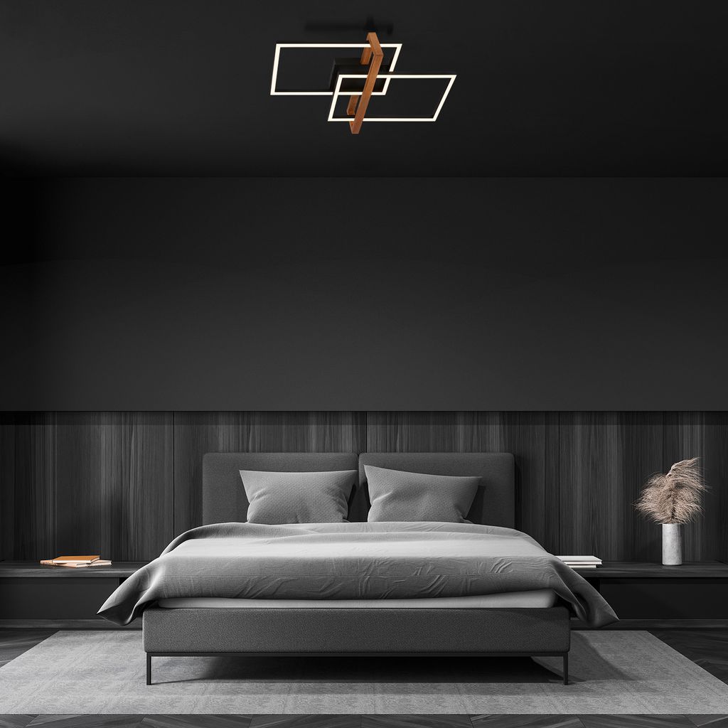LED Deckenleuchte, 50,5 cm, 33W, 3300lm schwarz