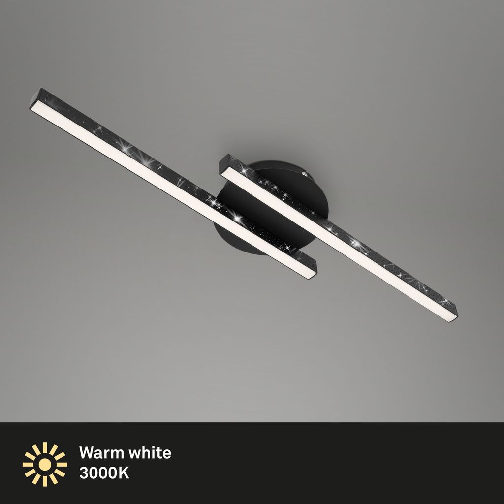 LED Deckenleuchte, 60 cm, 10,5 W, 1400 lm, Schwarz