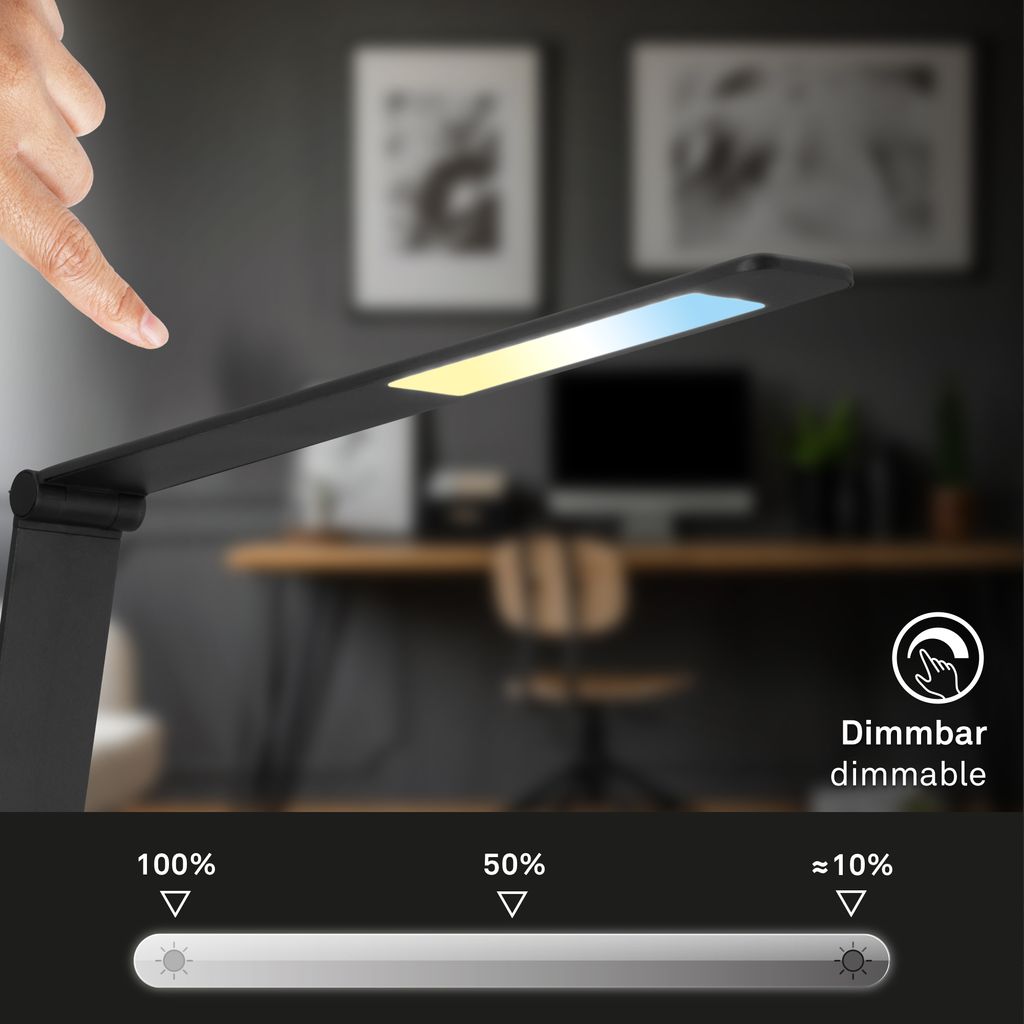 LED Schreibtischlampe Tischlampe Büro Induktive Ladefläche Dimmbar Touch CCT 7