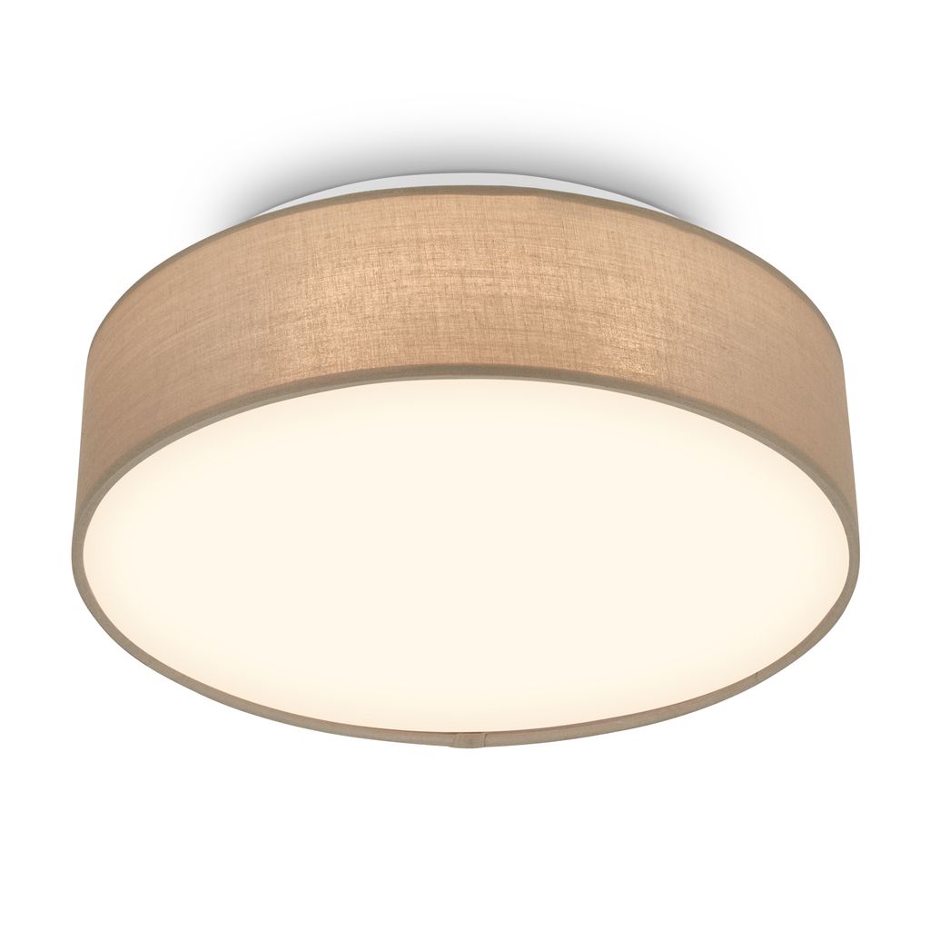 Duck Deckenlampe Ø30 cm - 16W, 1800lm, LED, Warmweiß, Stoffschirm, Taupe