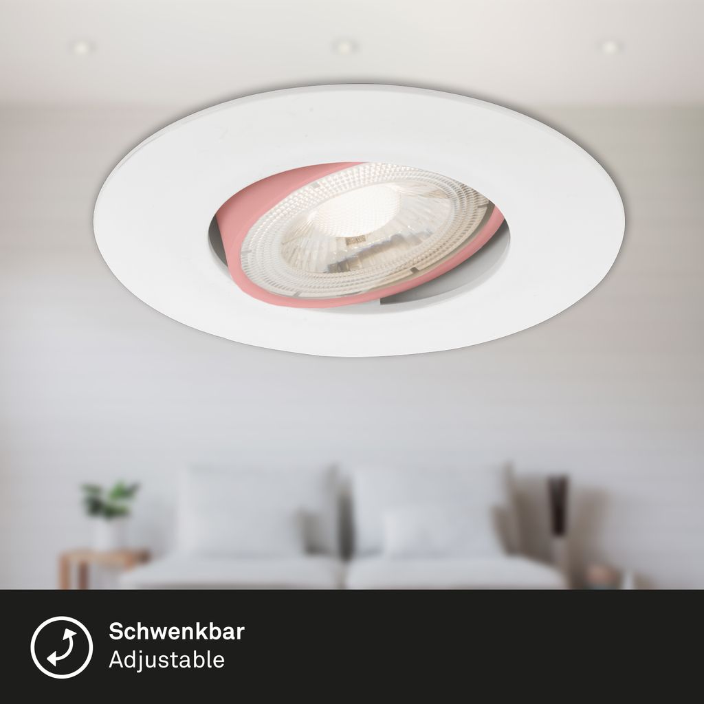Ultraflache LED Einbauleuchte. Ø 9 cm. 5 W. Weiß. Briloner Leuchten 2