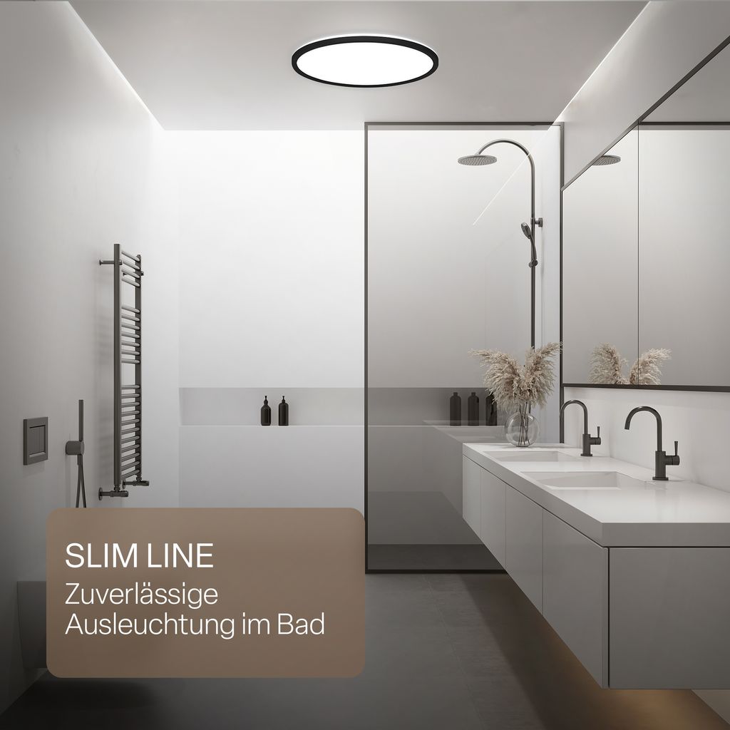 LED Deckenlampe LED Panel Deckenleuchte Flach IP44 Neutralweiß Indirektes Licht 8