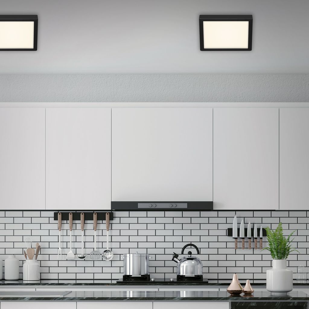 LED Deckenleuchte Deckenlampe 21 W 4.000 Kelvin Schwarz-Weiß Metall Briloner 2