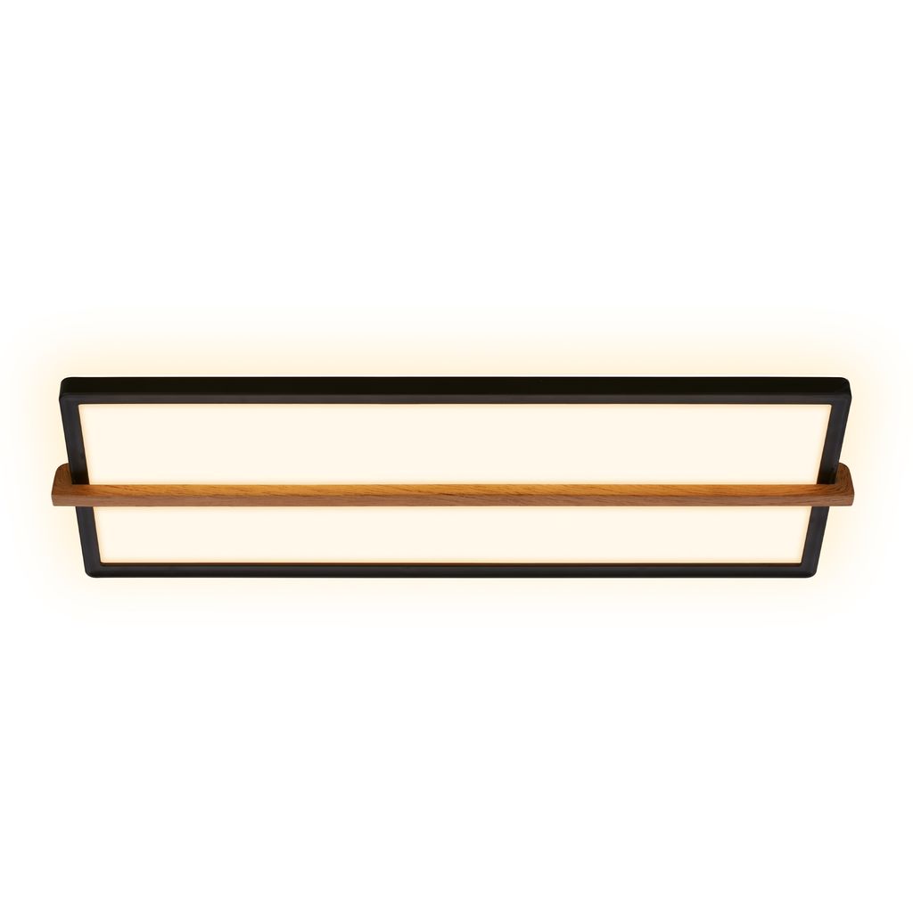 Remsa LED Deckenlampe, Holzdekor, Backlight, 60,5 cm Länge, Schwarz-Holz