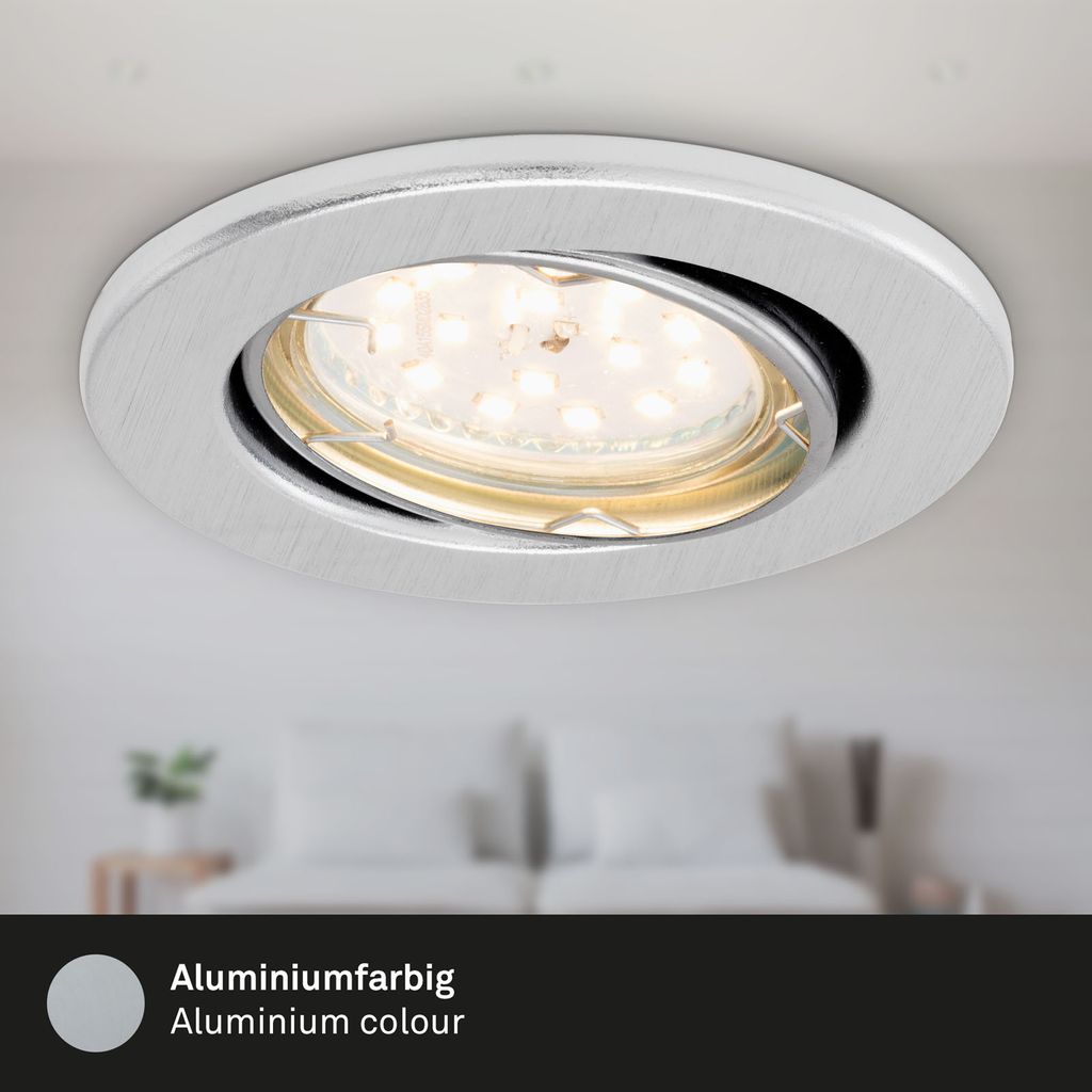 Set van 3 Inbouwarmaturen Ø 8,6 cm GU10 5W 400lm aluminium