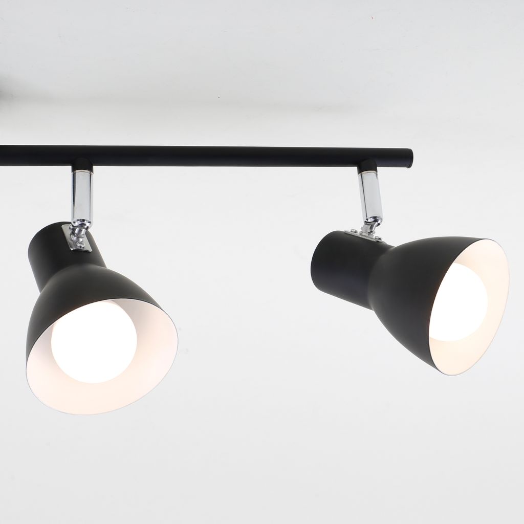 Deckenleuchte Spotleuchte Retro schwenkbar E14 25 W schwarz Metall Briloner 16