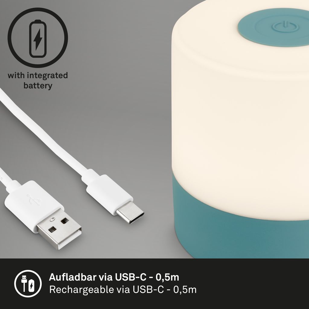 LED Akku-Tischleuchte, 7 cm, 2W, 150lm, blau