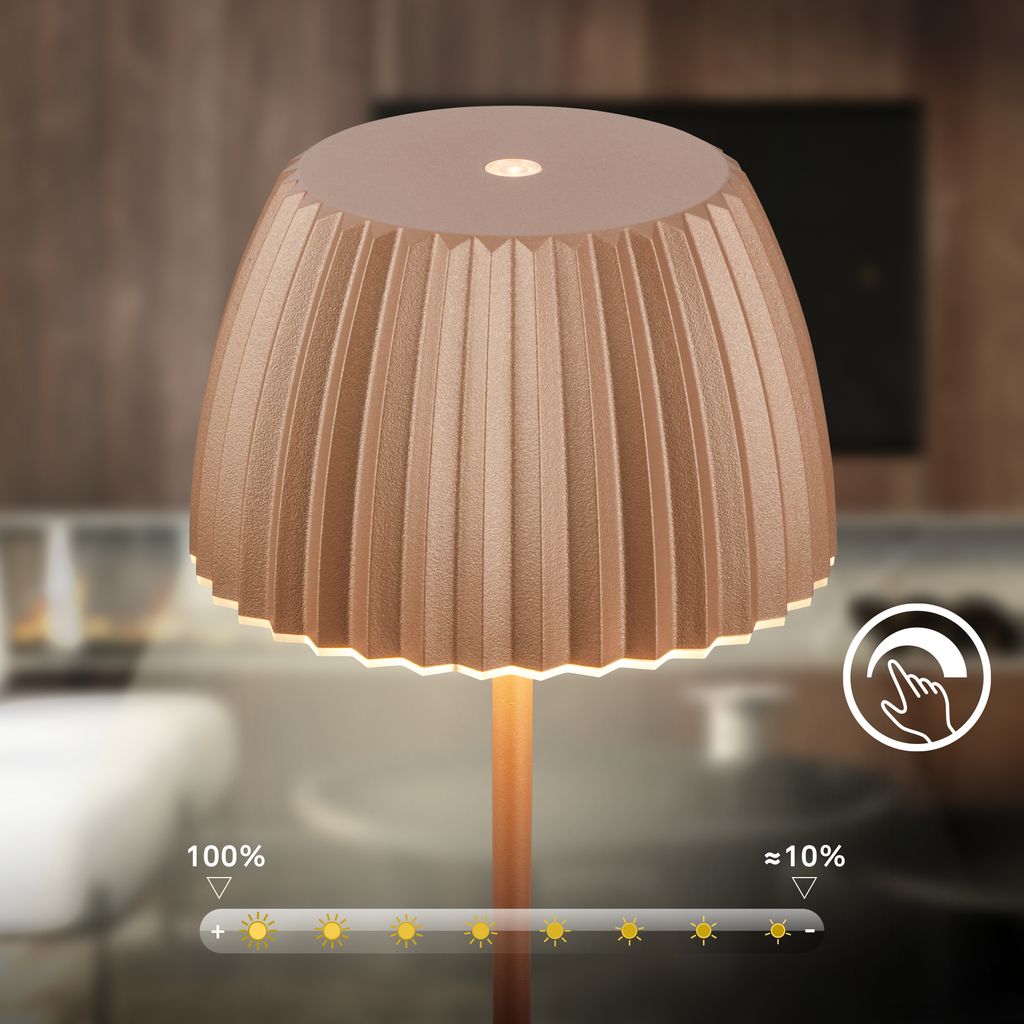 LED Floor Lamp Free Standing Warm Light Reading USB-C 8W Dimmer 1240mm Coffee