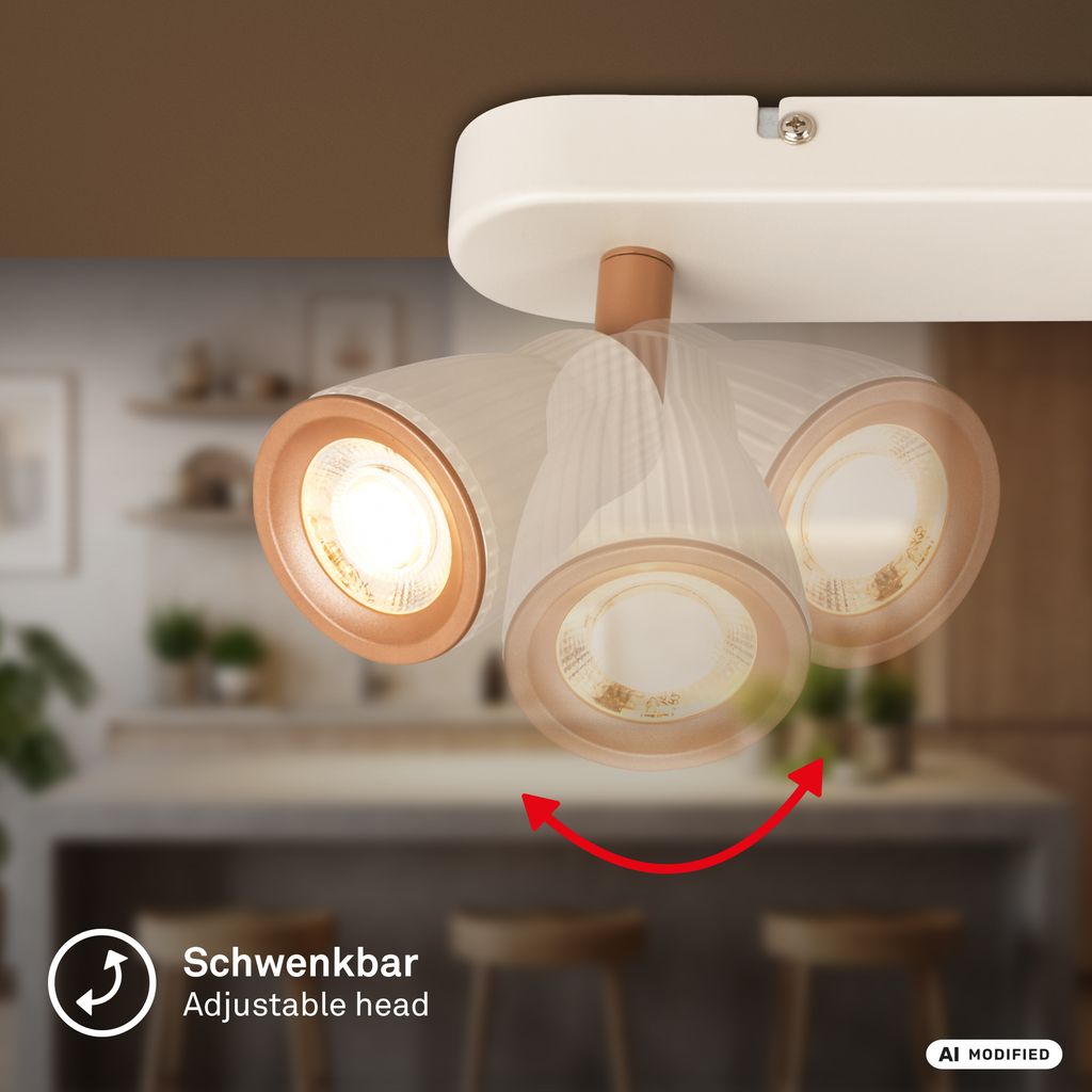 Riff Deckenstrahler 35 cm - 10,5W, 1200lm, LED, Schwenkbar, Warm Grey-Coffee