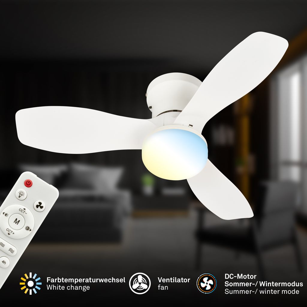 Deckenventilator mit Beleuchtung Fernbedienung Ventilator mit Licht Dimmbar CCT 1