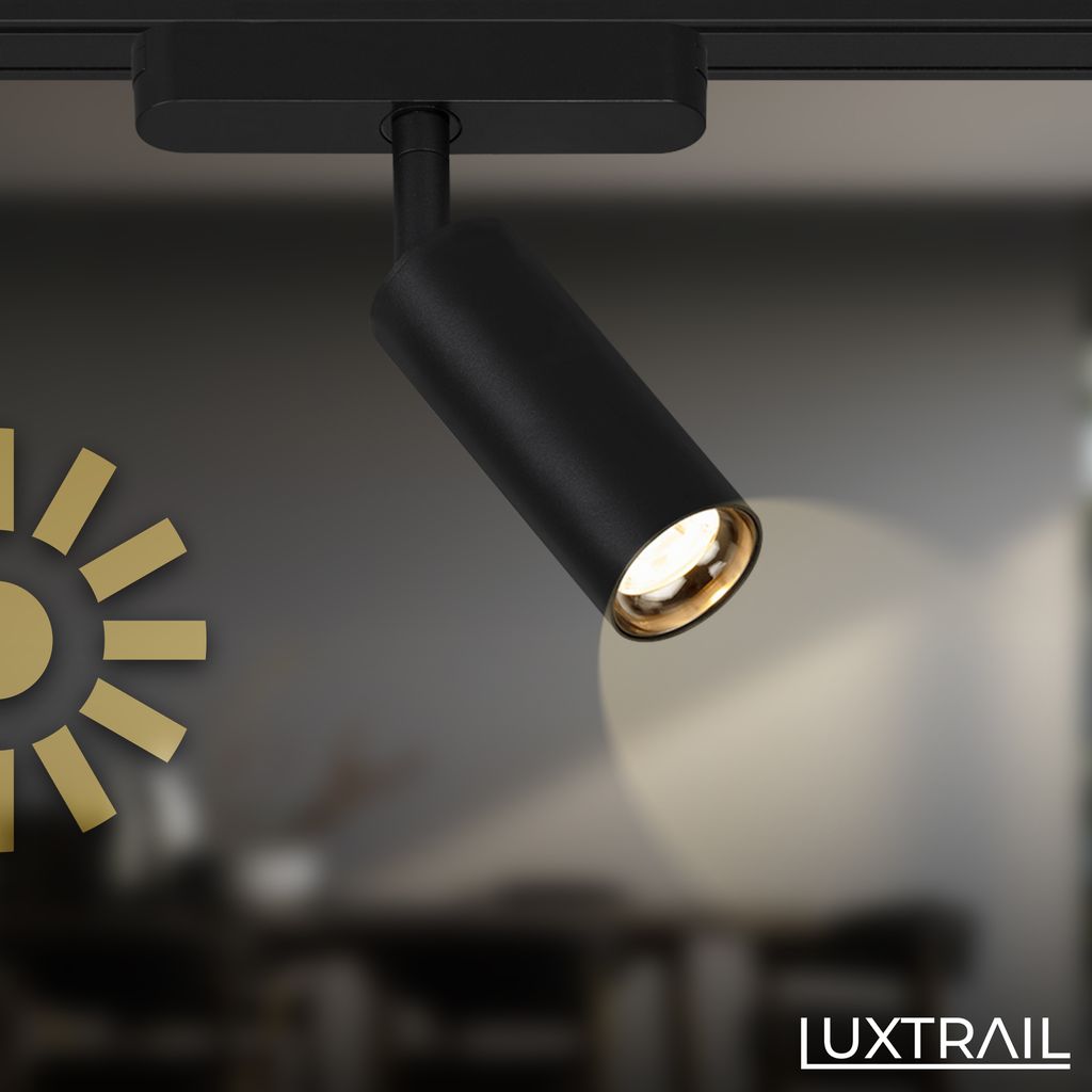 Briloner Luxtrail Schienensystem. Komplettset. 6x LED Spots. 2x LED Pendel. Schwenkbar. Höhenverstellbar. Schwarz. 4 m 8