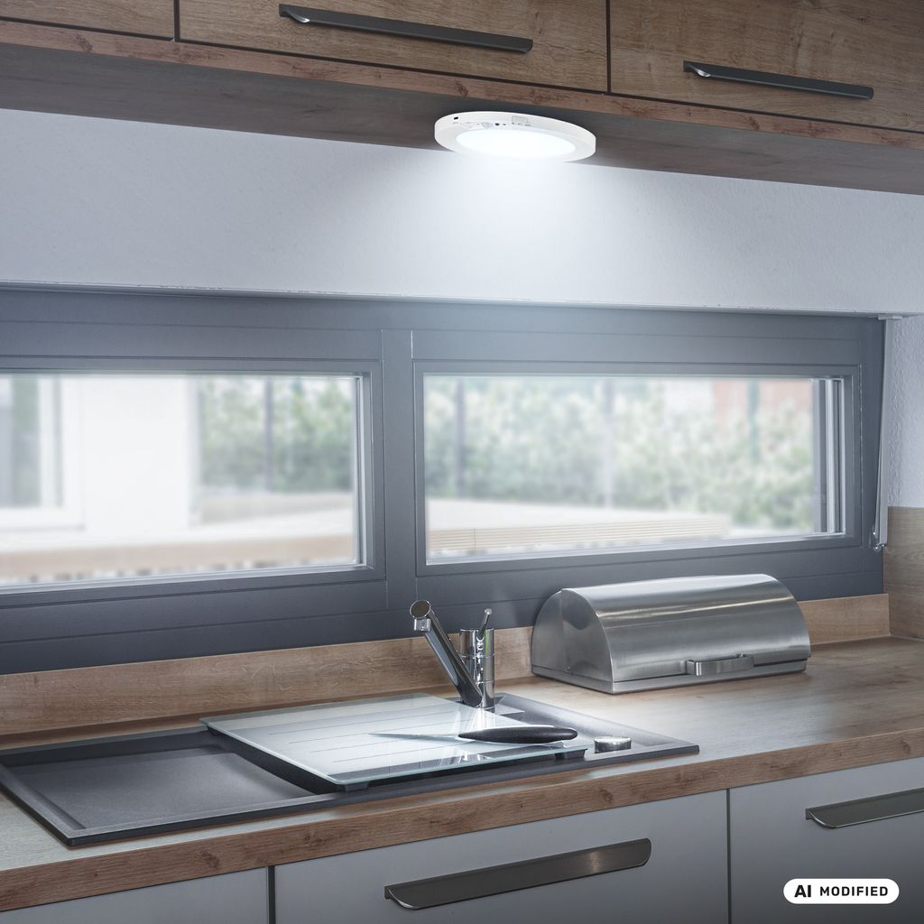Edda Wandlampe Ø19 cm - 4W, 300lm, Akku, LED, Dimmbar, CCT, Fernbedienung, Weiß