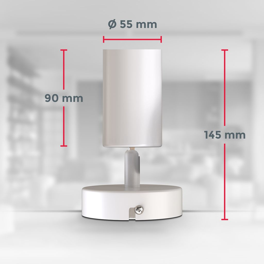 B.K.Licht Wall Light or Ceiling Lamp, Rotatable Spot, GU10 Socket, Bulb not Included, Spotlight for Living Room, Bedroom & Corridor, Elegant Matt White Spot, Metal, Swivel Design IP20 230V