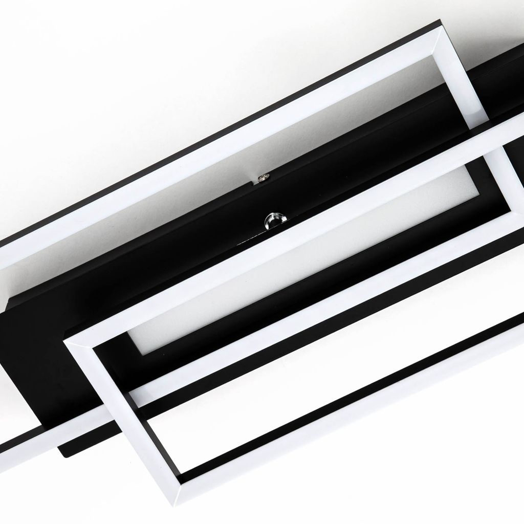 LED Deckenleuchte dimmbar Memoryfunktion getrennt schaltbar 40W schwarz Briloner 12